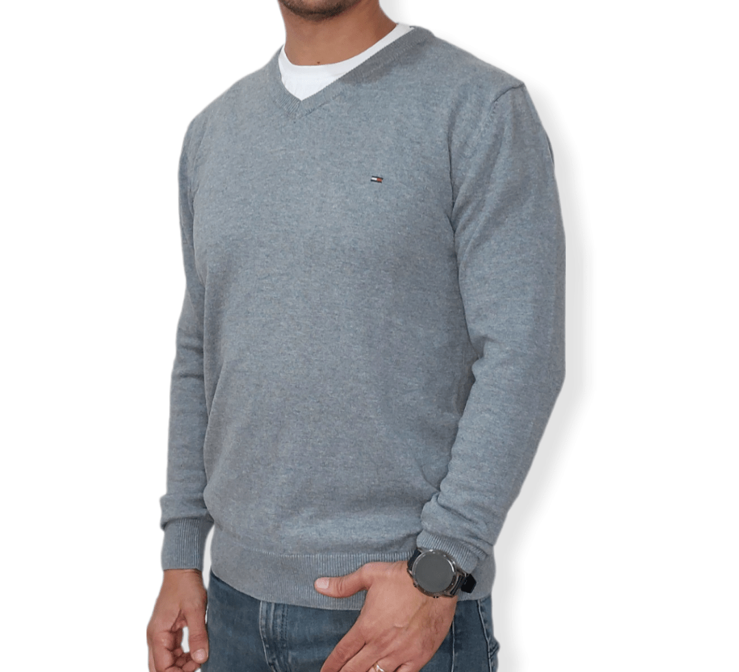ElOutlet Men Pullover [Slim Fit] Men TH Pullover - Grey