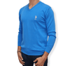 ElOutlet Men Pullover [Slim Fit] Men V-Collar Pullover USPA - Blue
