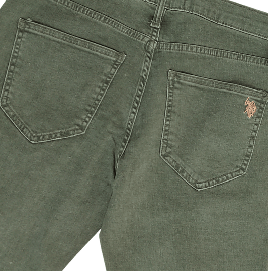 ElOutlet - Men Summer Men Pants Men Polo Pants (Slim-Fit) - Oil Green