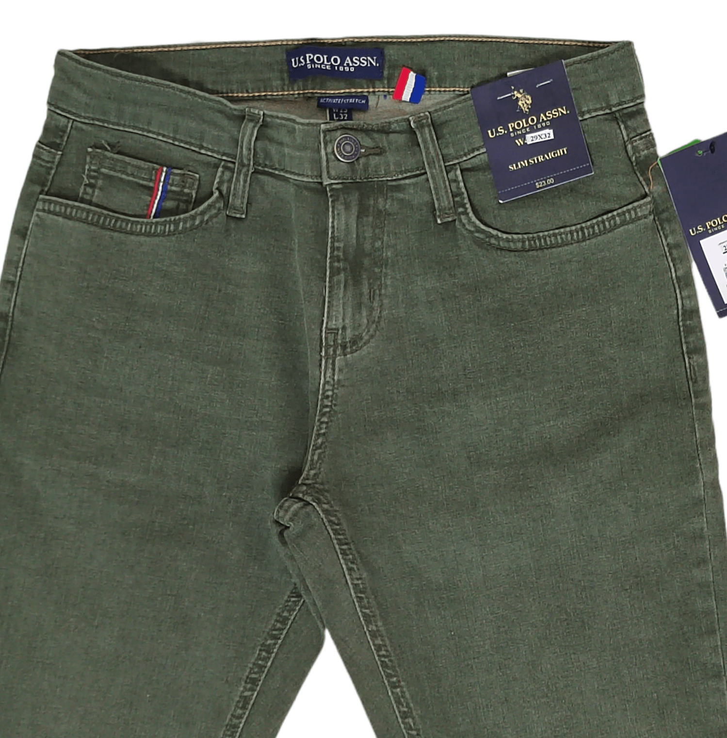 ElOutlet - Men Summer Men Pants Men Polo Pants (Slim-Fit) - Oil Green