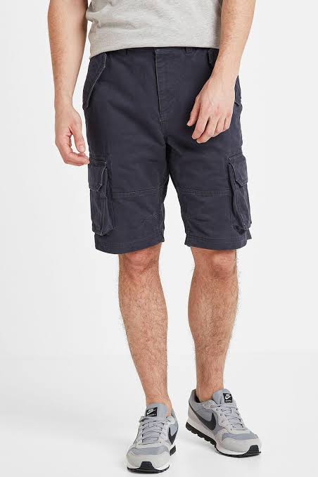 ElOutlet - Men Summer Men Shorts Men Cargo Shorts (Mantaray) - Dark Grey