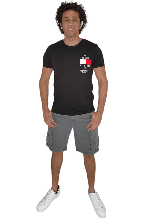 ElOutlet - Men Summer Men Shorts Men Cargo Shorts (Mantaray) - Light Grey