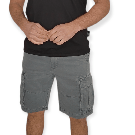 ElOutlet - Men Summer Men Shorts Men Cargo Shorts (Mantaray) - Light Grey