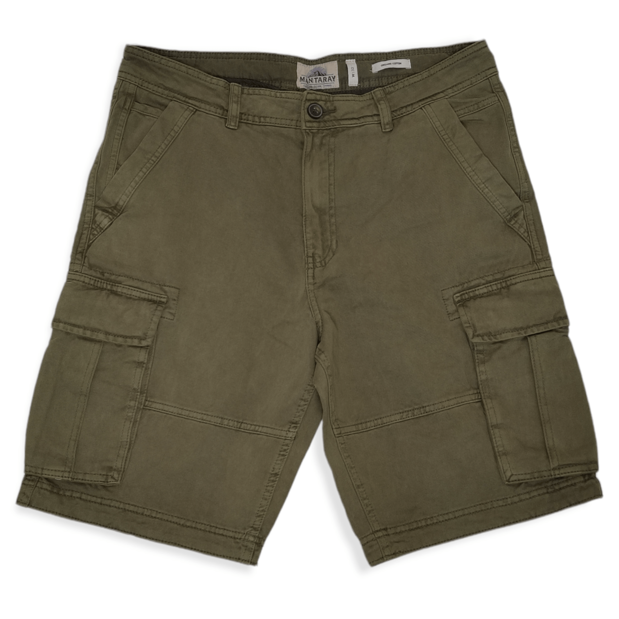 ElOutlet - Men Summer Men Shorts Men Cargo Shorts (Mantaray) - Olive Green