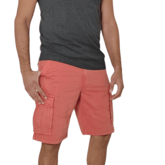 ElOutlet - Men Summer Men Shorts Men Cargo Shorts (Mantaray) - Watermelon Red