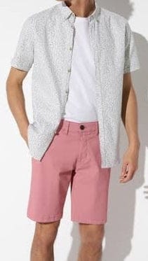 ElOutlet - Men Summer Men Shorts Men Gabardine USP Shorts - Pink