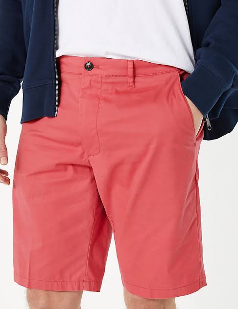 ElOutlet - Men Summer Men Shorts Men Gabardine USP Shorts - Watermelon Red