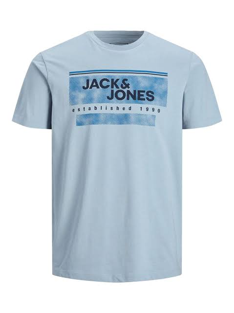ElOutlet - Men Summer Men T-Shirt L Men J&J Round Tshirt - Baby Blue