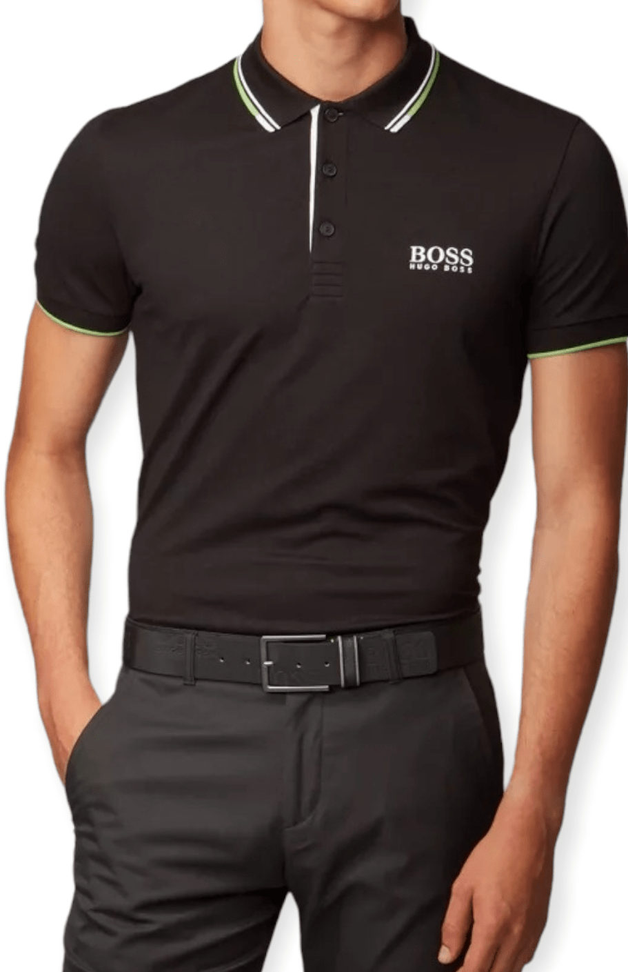 ElOutlet - Men Summer Men T-Shirt Men Polo Shirt (Slim-Fit) - Black