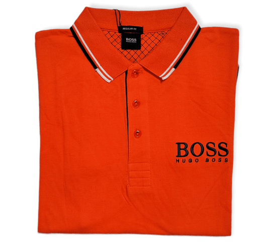 ElOutlet - Men Summer Men T-Shirt Men Polo Shirt (Slim-Fit) - Orange