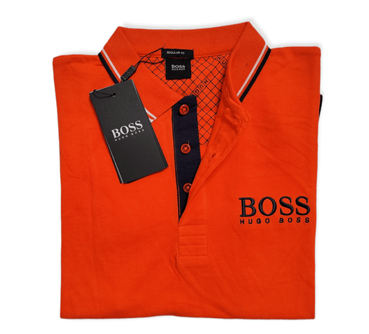 ElOutlet - Men Summer Men T-Shirt Men Polo Shirt (Slim-Fit) - Orange