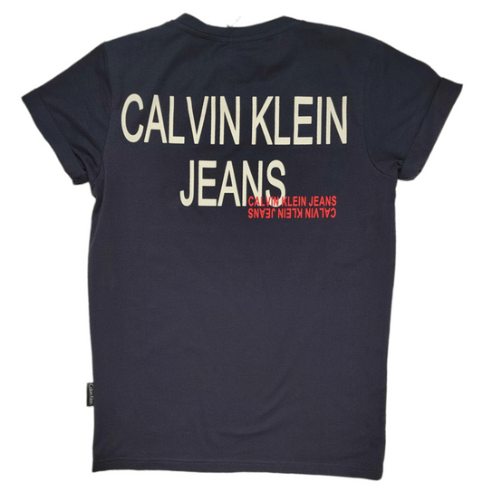 ElOutlet - Men Summer Men T-Shirt Men Round Tshirt (CK) (Slim-Fit) - Dark Blue