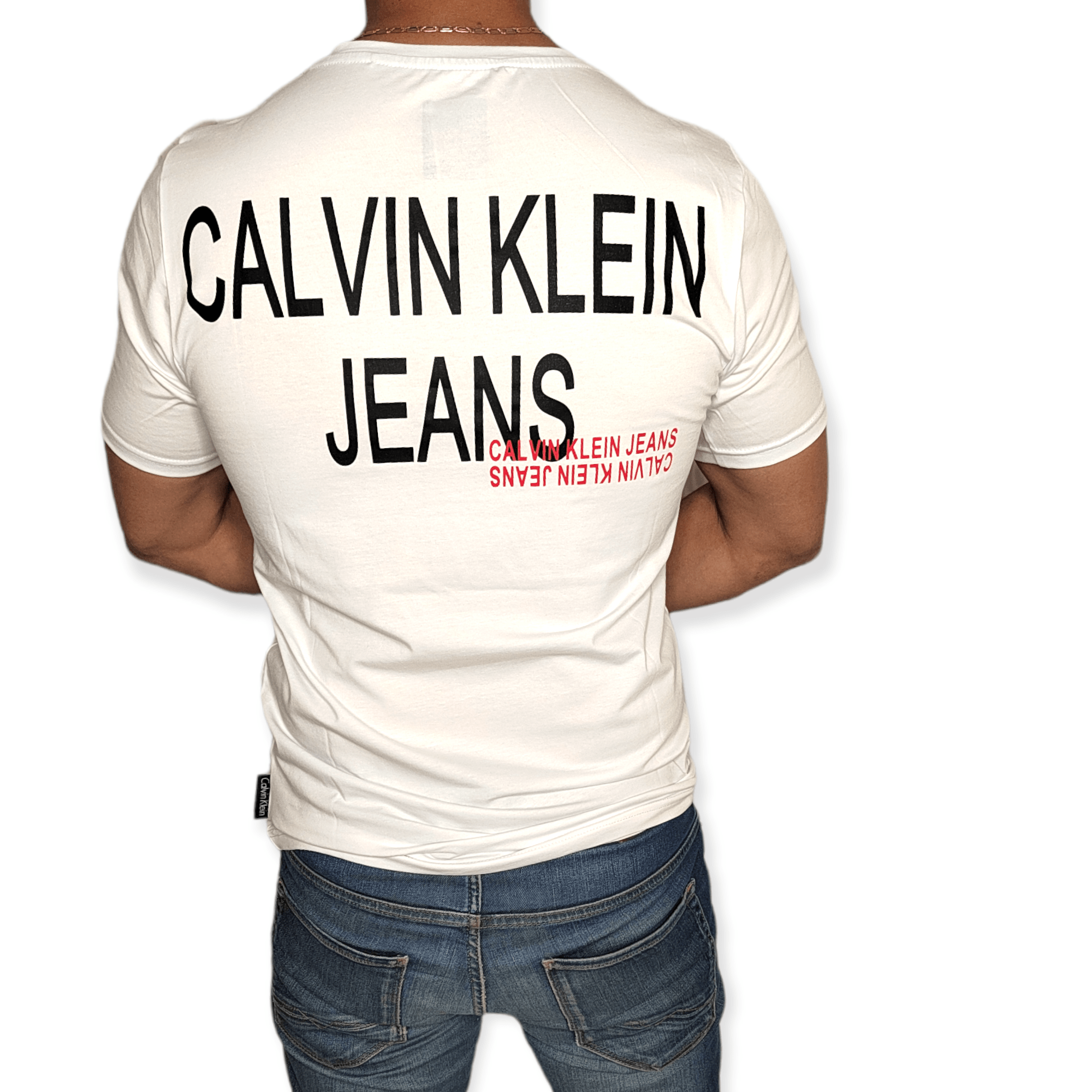 ElOutlet - Men Summer Men T-Shirt Men Round Tshirt (CK) (Slim-Fit) - White