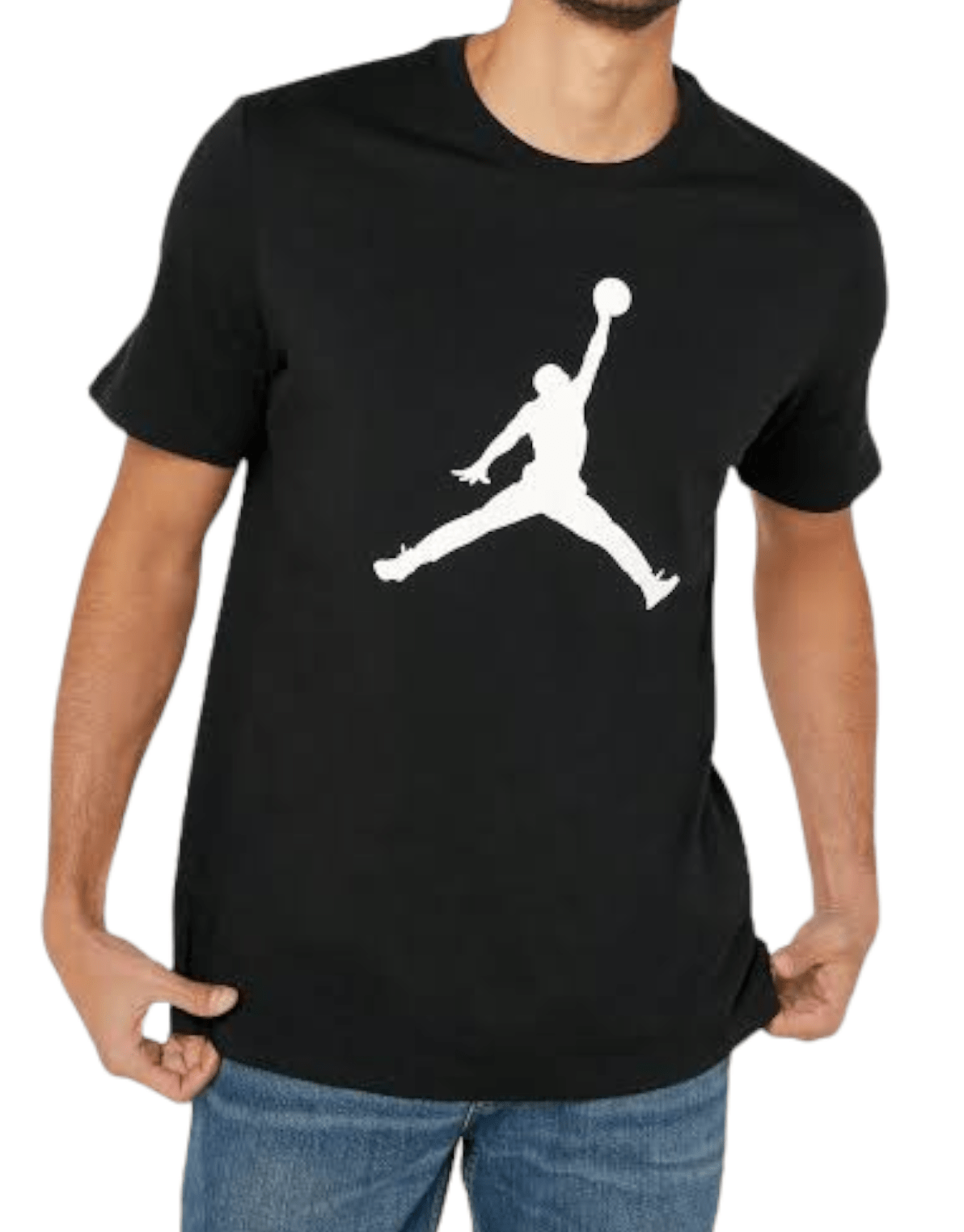 ElOutlet - Men Summer Men T-Shirt Men Round Tshirt (Jordan) (Slim-Fit) - Black