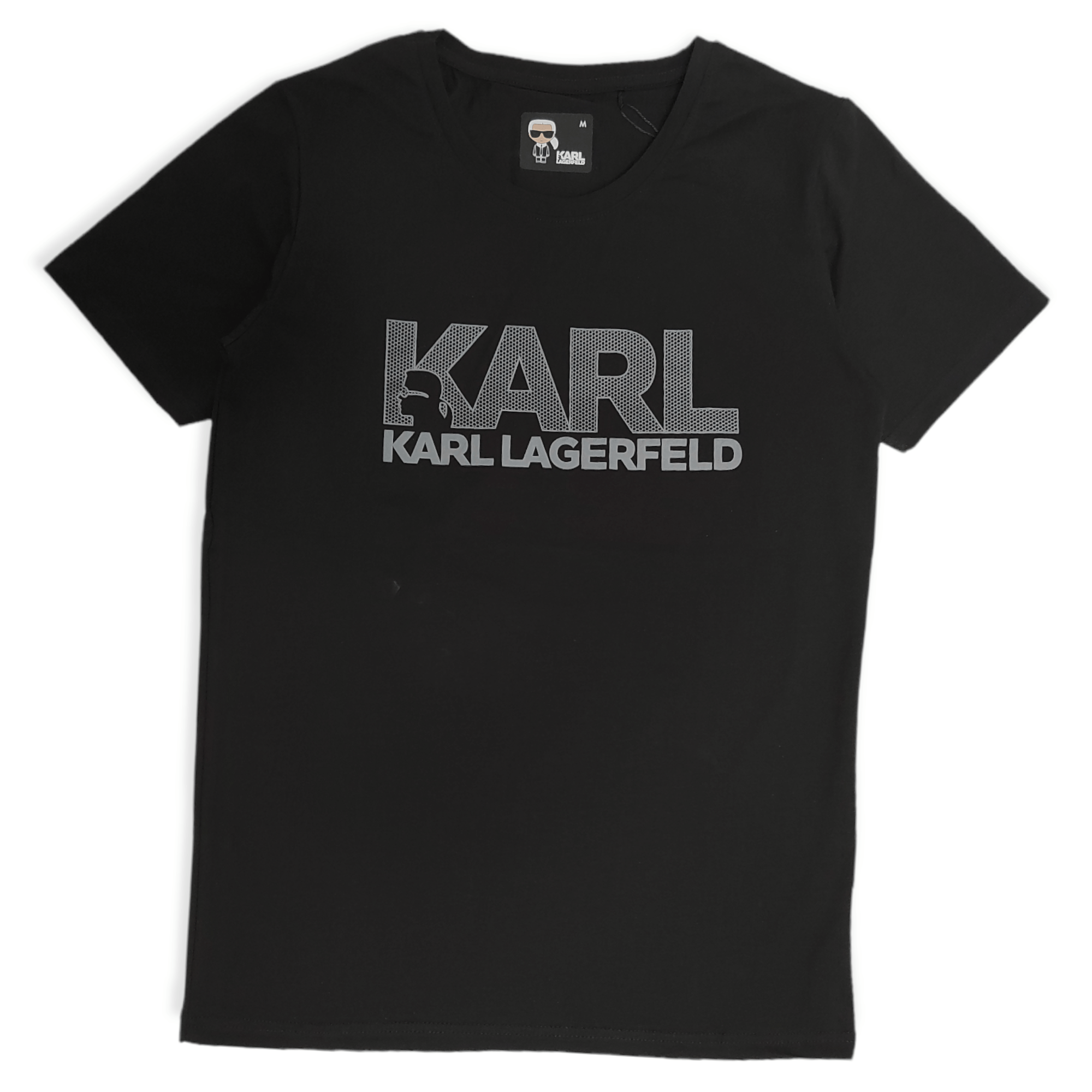 ElOutlet - Men Summer Men T-Shirt Men Round Tshirt (Karl) (Slim-Fit) - Black