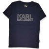 ElOutlet - Men Summer Men T-Shirt Men Round Tshirt (Karl) (Slim-Fit) - Dark Blue