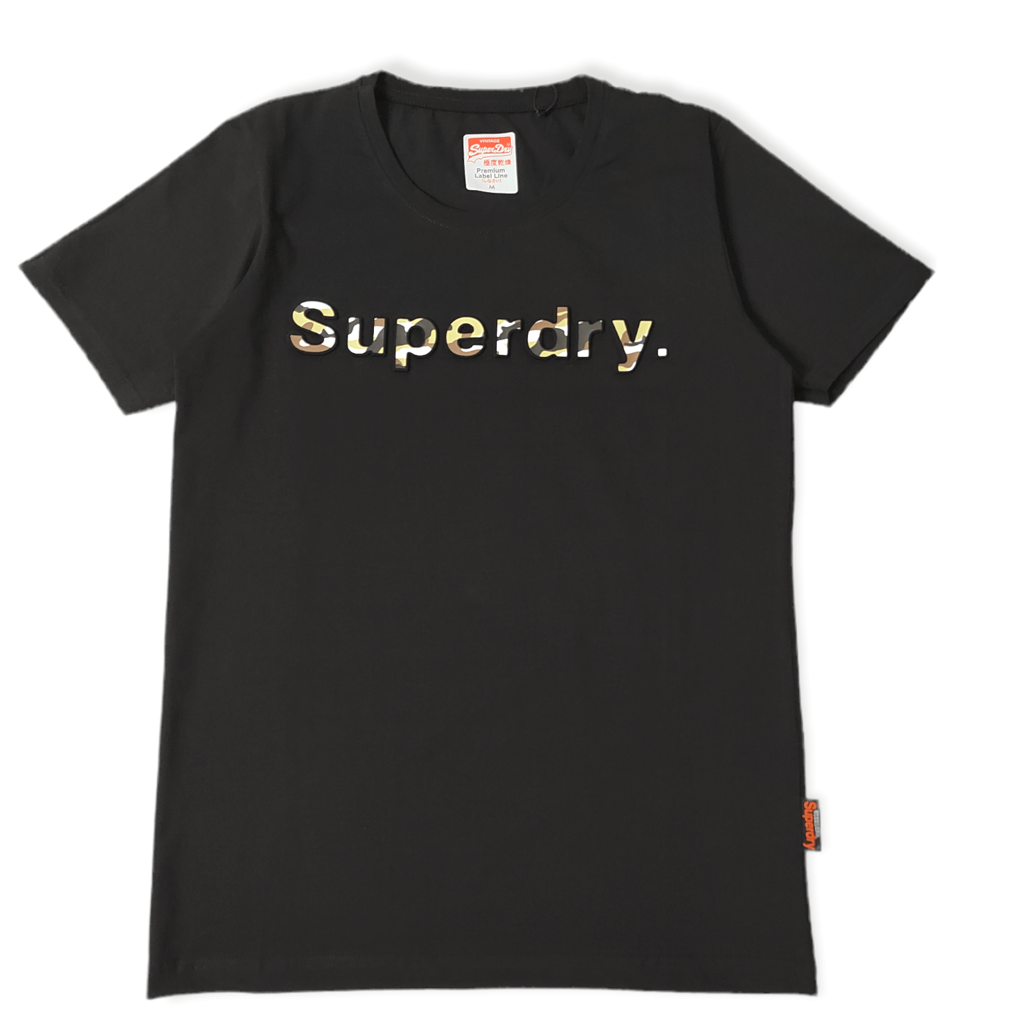 ElOutlet - Men Summer Men T-Shirt Men Round Tshirt (Superdry) - Black