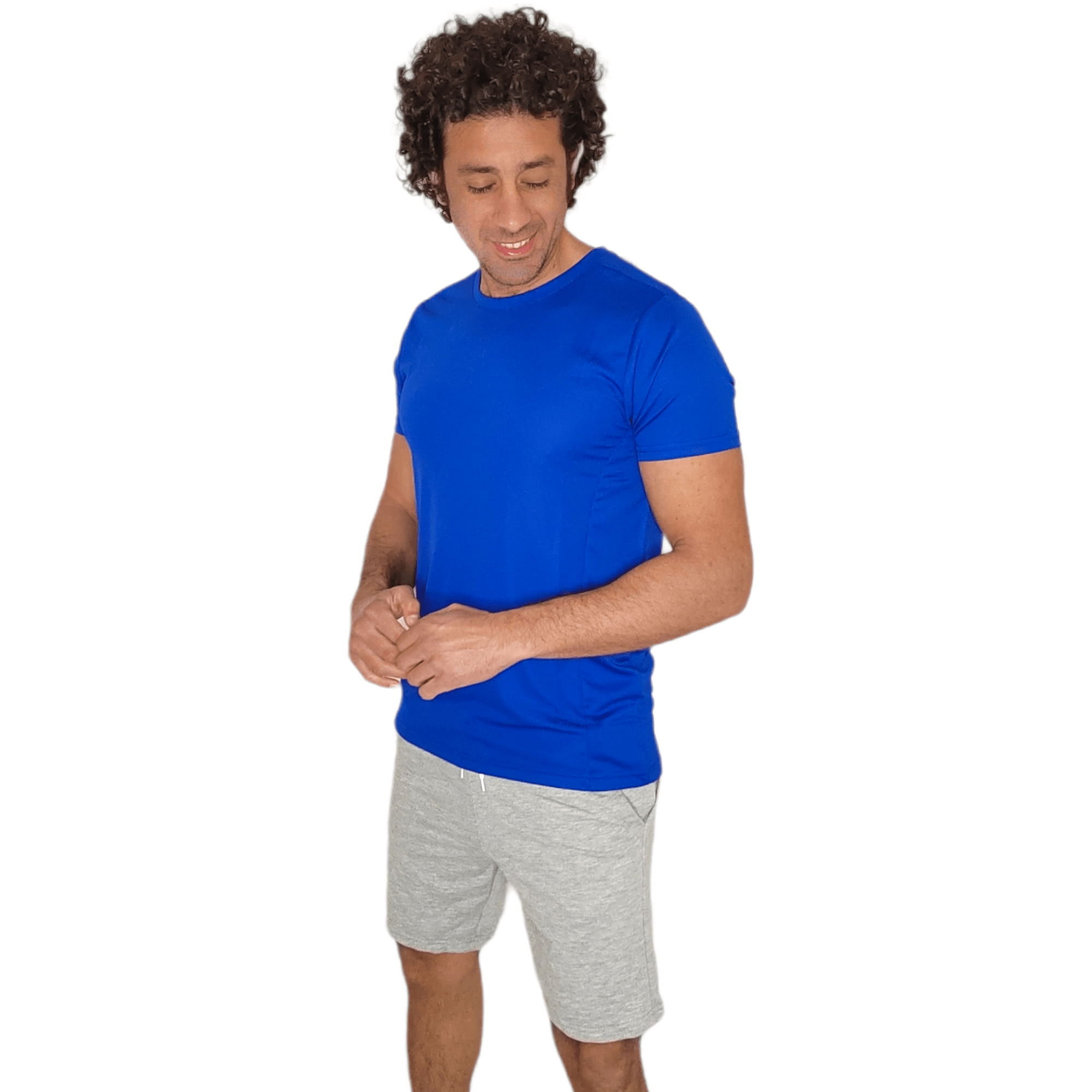 ElOutlet - Men Summer Men T-Shirt Men Slim-Fit Sports Tshirt - Blue