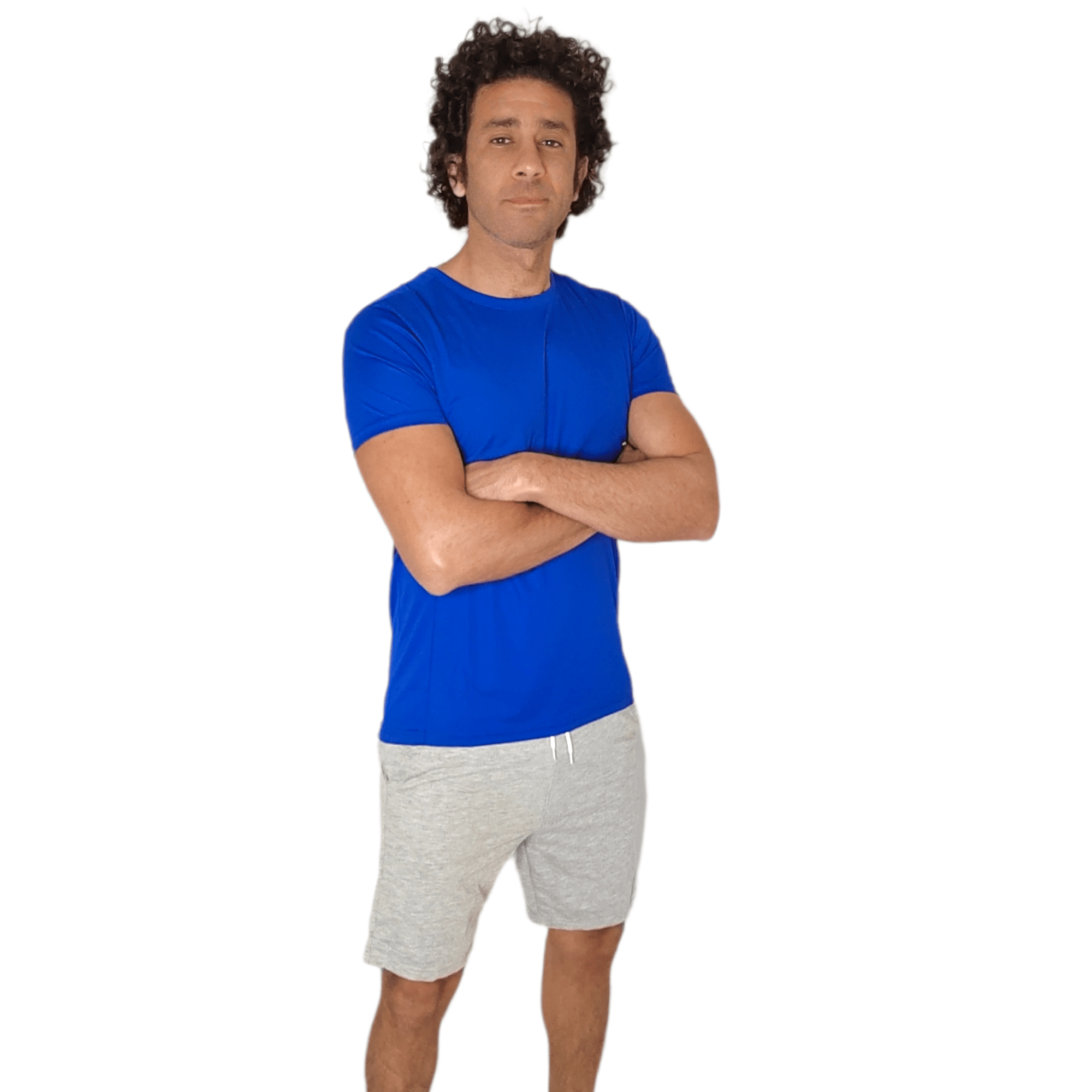 ElOutlet - Men Summer Men T-Shirt Men Slim-Fit Sports Tshirt - Blue