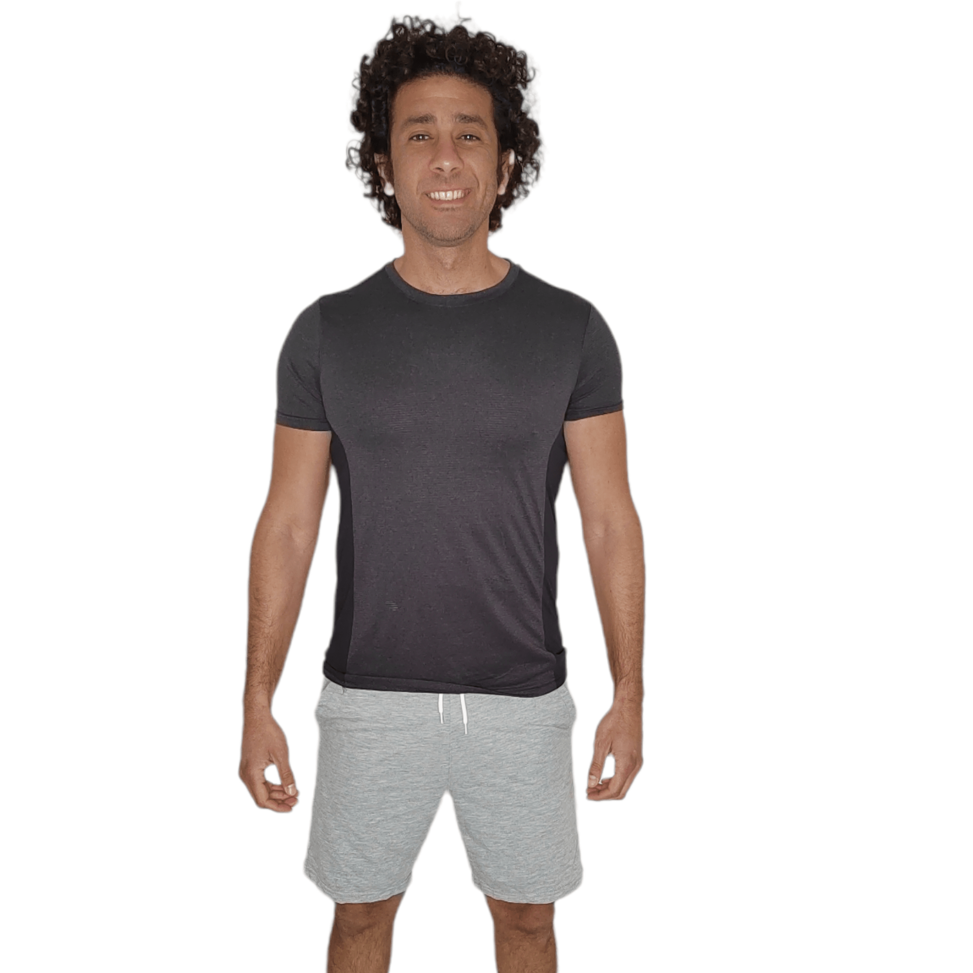 ElOutlet - Men Summer Men T-Shirt Men Slim-Fit Sports Tshirt - Dark Grey