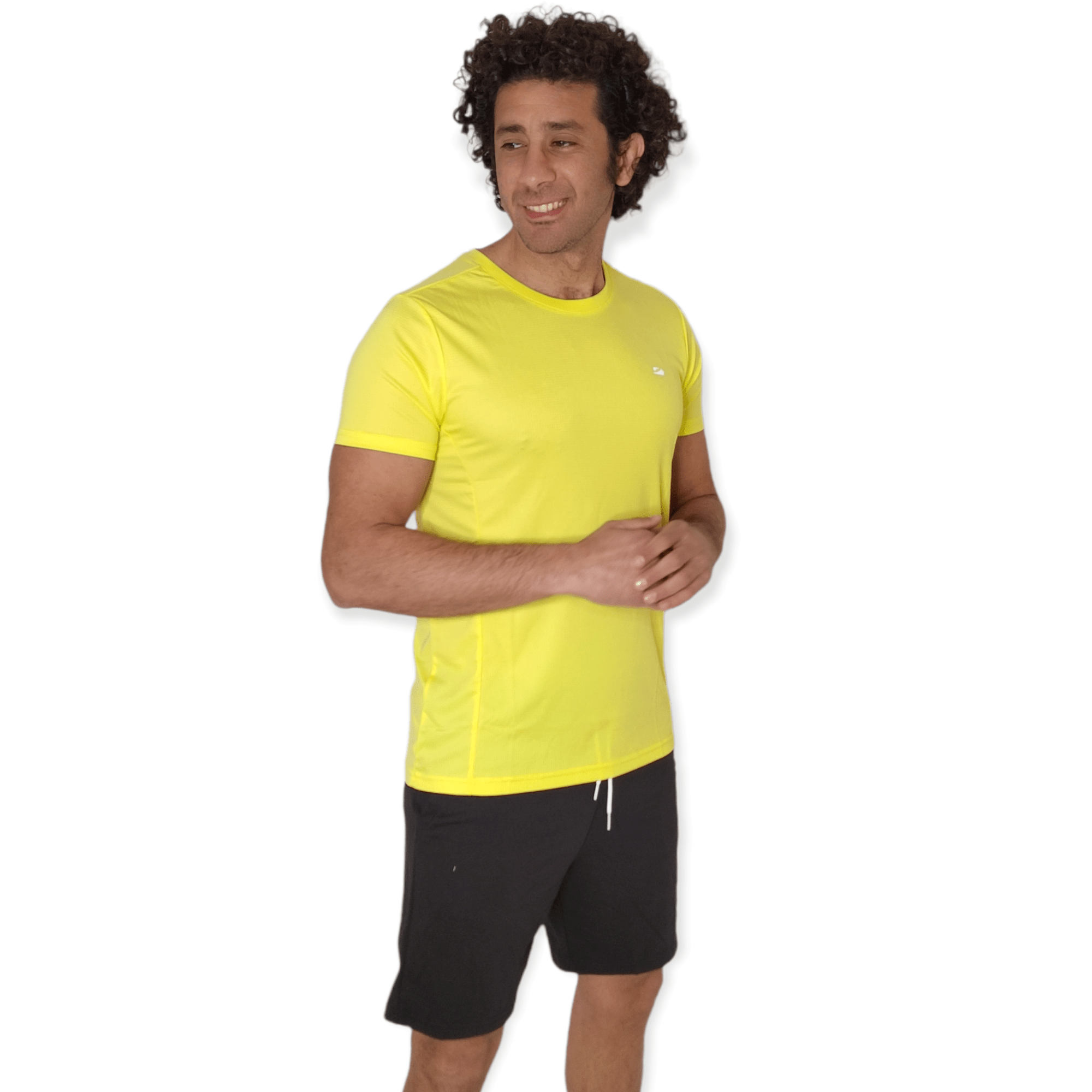 ElOutlet - Men Summer Men T-Shirt Men Slim-Fit Sports Tshirt - Yellow