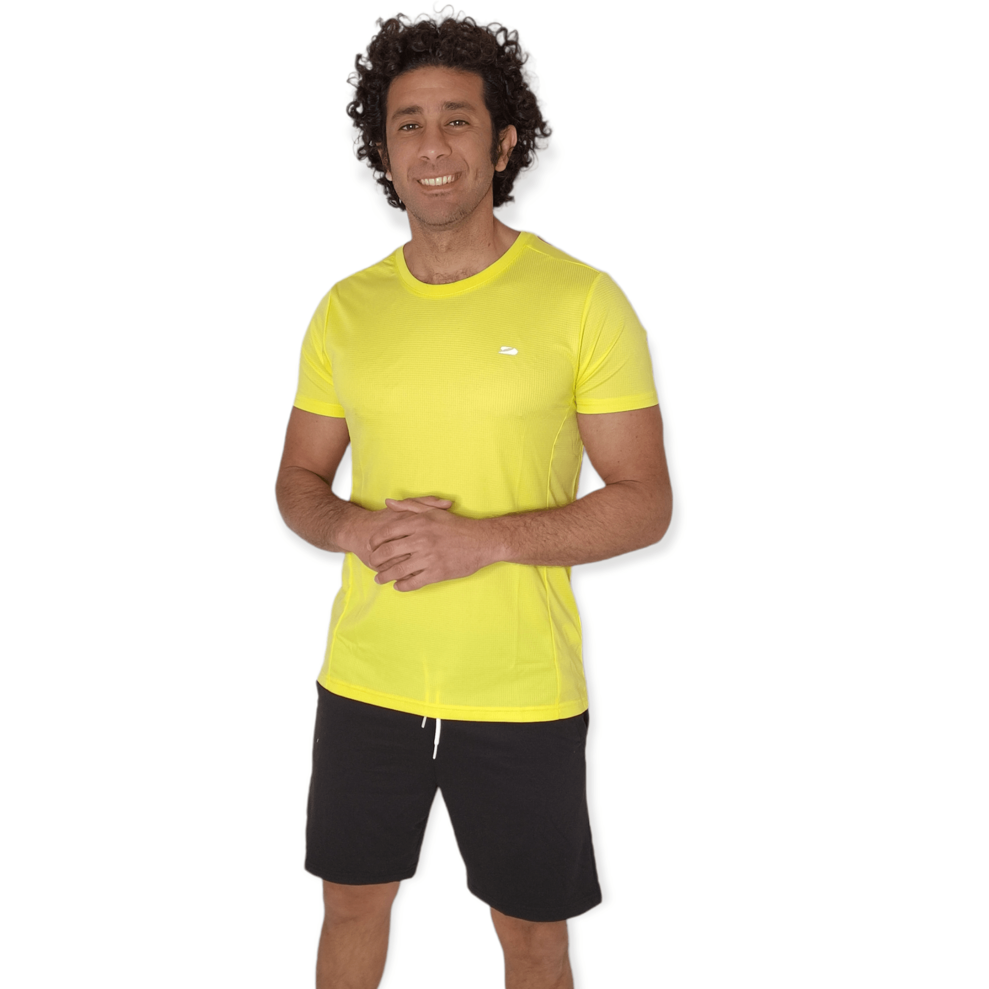 ElOutlet - Men Summer Men T-Shirt Men Slim-Fit Sports Tshirt - Yellow