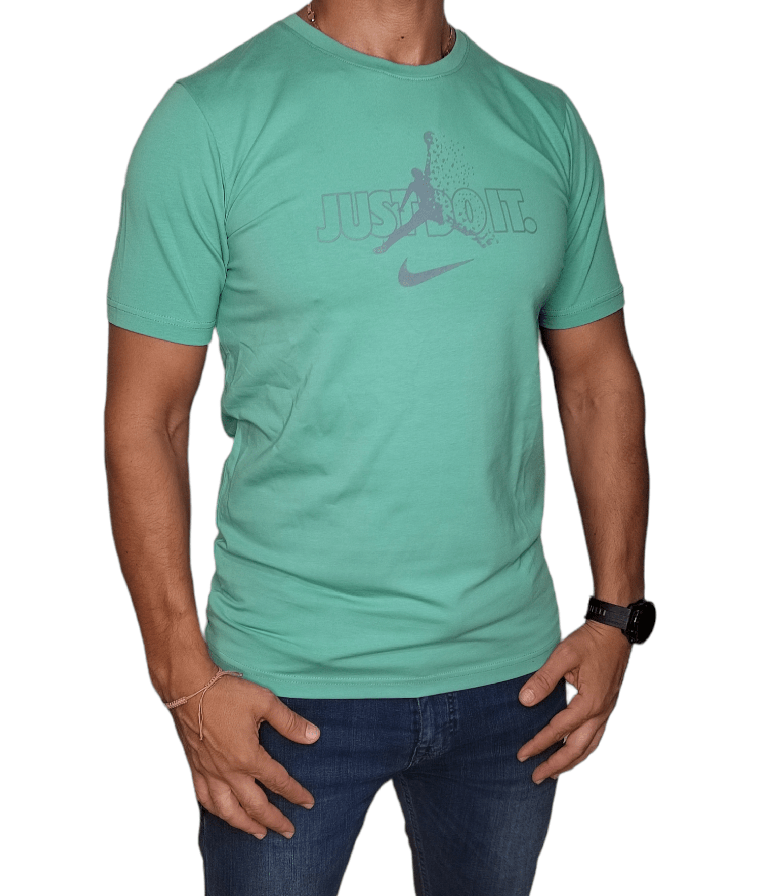 ElOutlet - Men Summer Men T-Shirt Men Tshirt (local made Nike) - "Just Do It" - Pistache