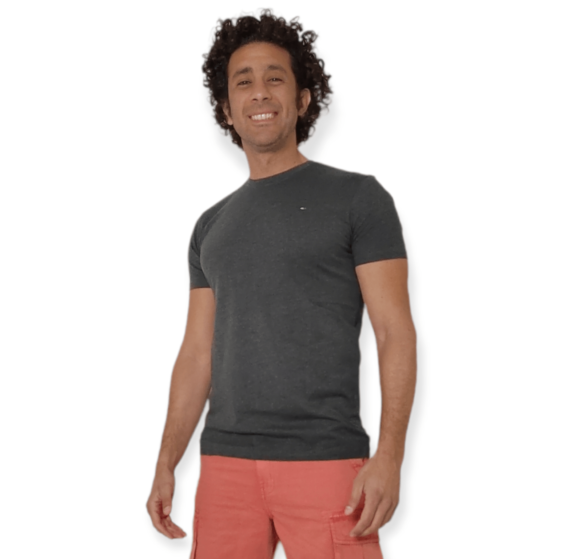ElOutlet - Men Summer Men T-Shirt Men Tshirt - TH Basics (Slim Fit) - Dark Grey