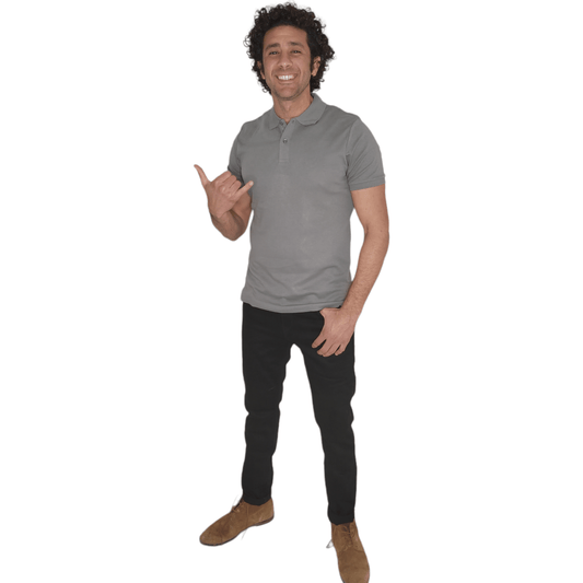 ElOutlet - Men Summer Polo Shirts JJ Polo Shirt - Grey Jersey