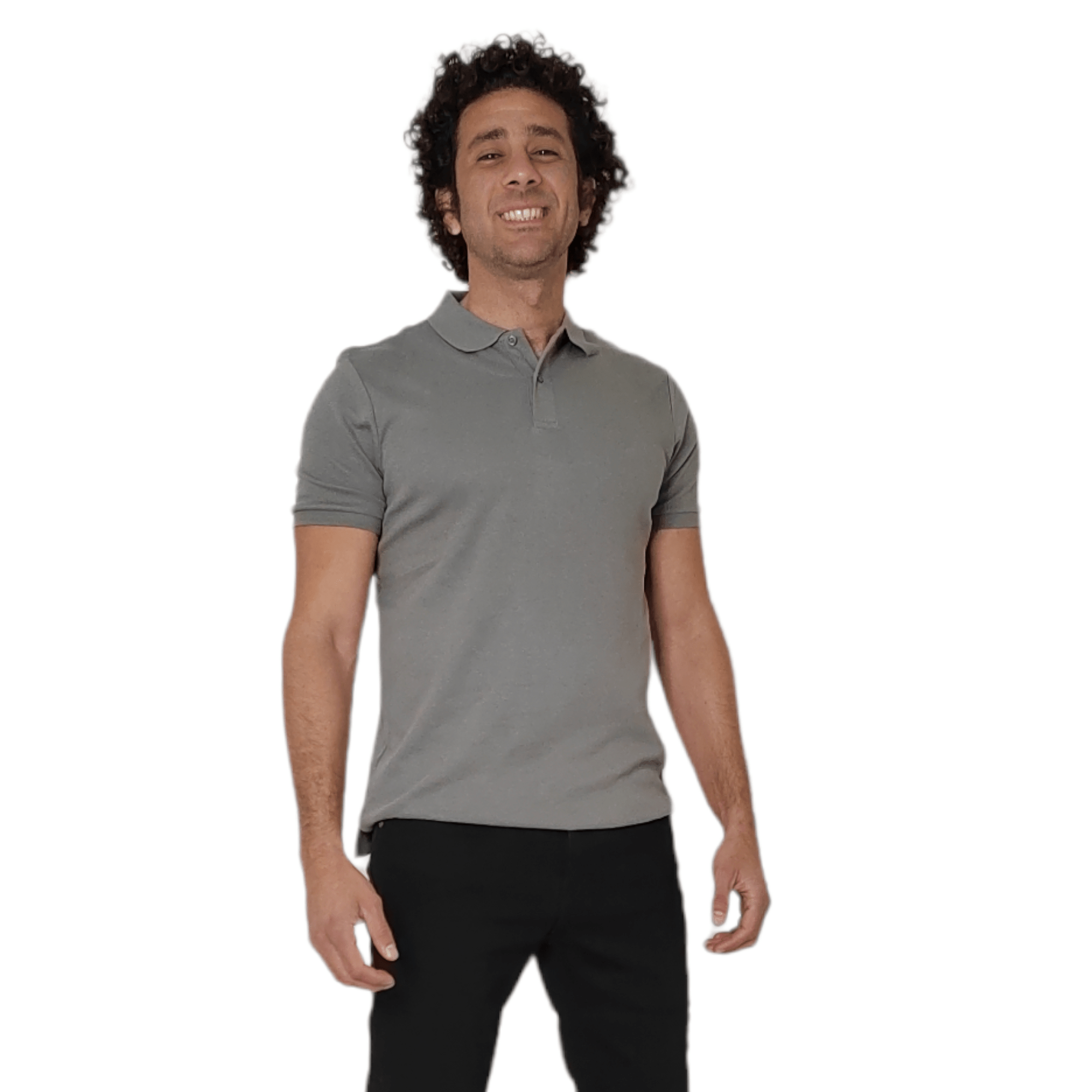 ElOutlet - Men Summer Polo Shirts JJ Polo Shirt - Grey Jersey