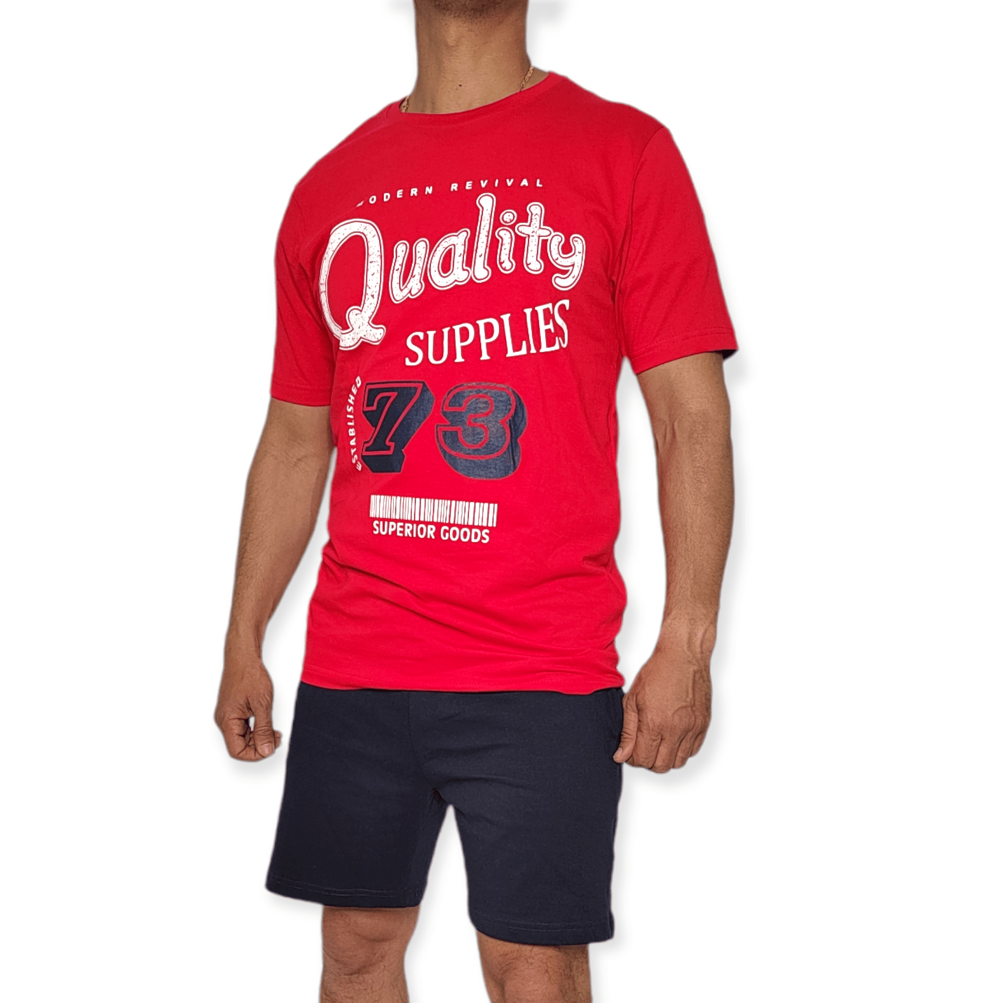 ElOutlet - Men Summer Pyjamas Men Summer Pajama - Quality - Red