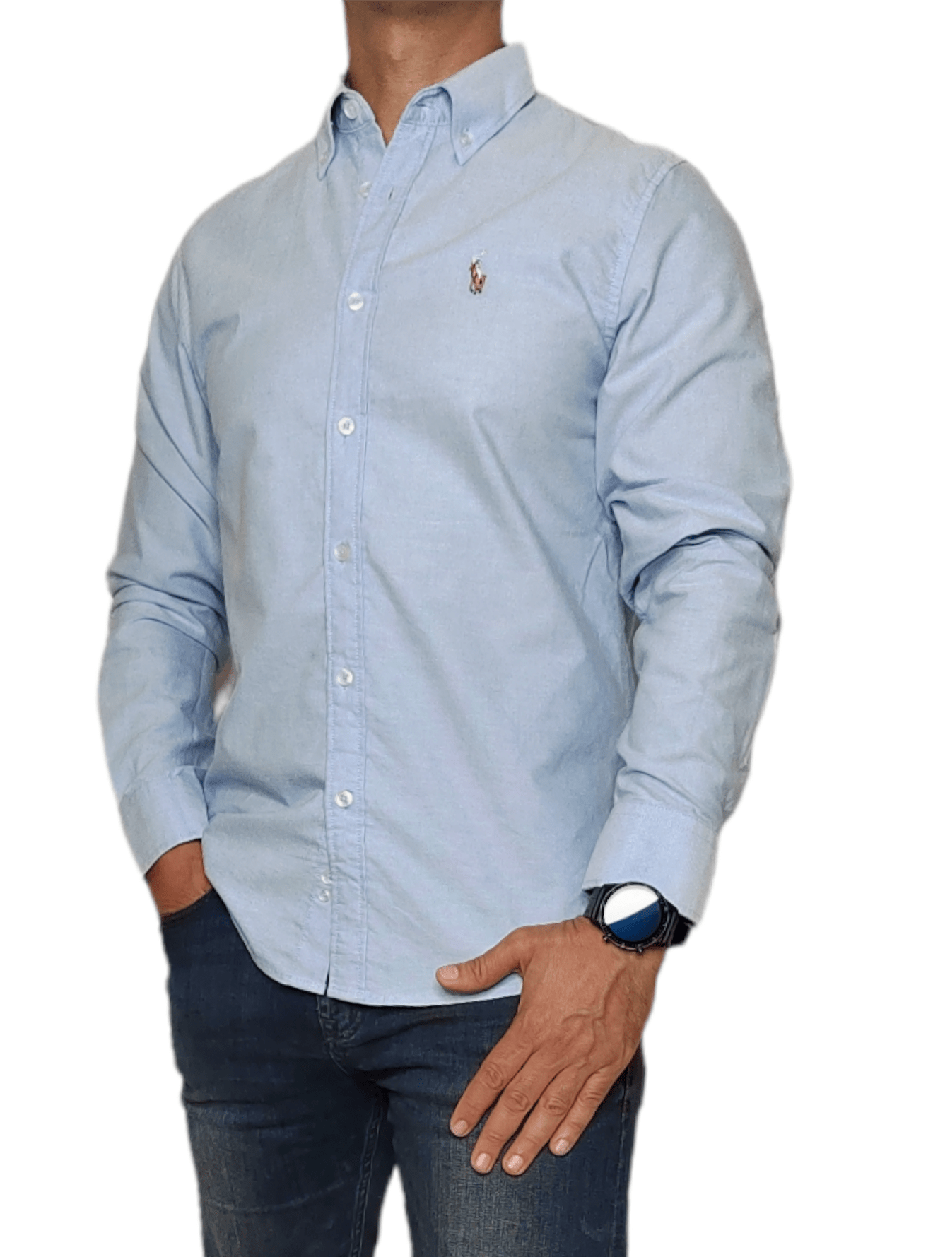 ElOutlet - Men Summer Shirts Men (local Polo) Shirt (Slim-Fit) - Blue Jeans