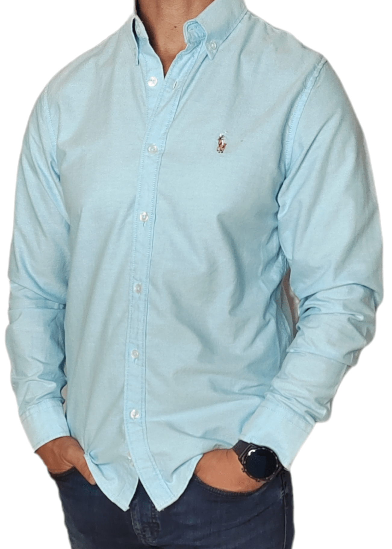 ElOutlet - Men Summer Shirts Men (local Polo) Shirt (Slim-Fit) - Light Blue