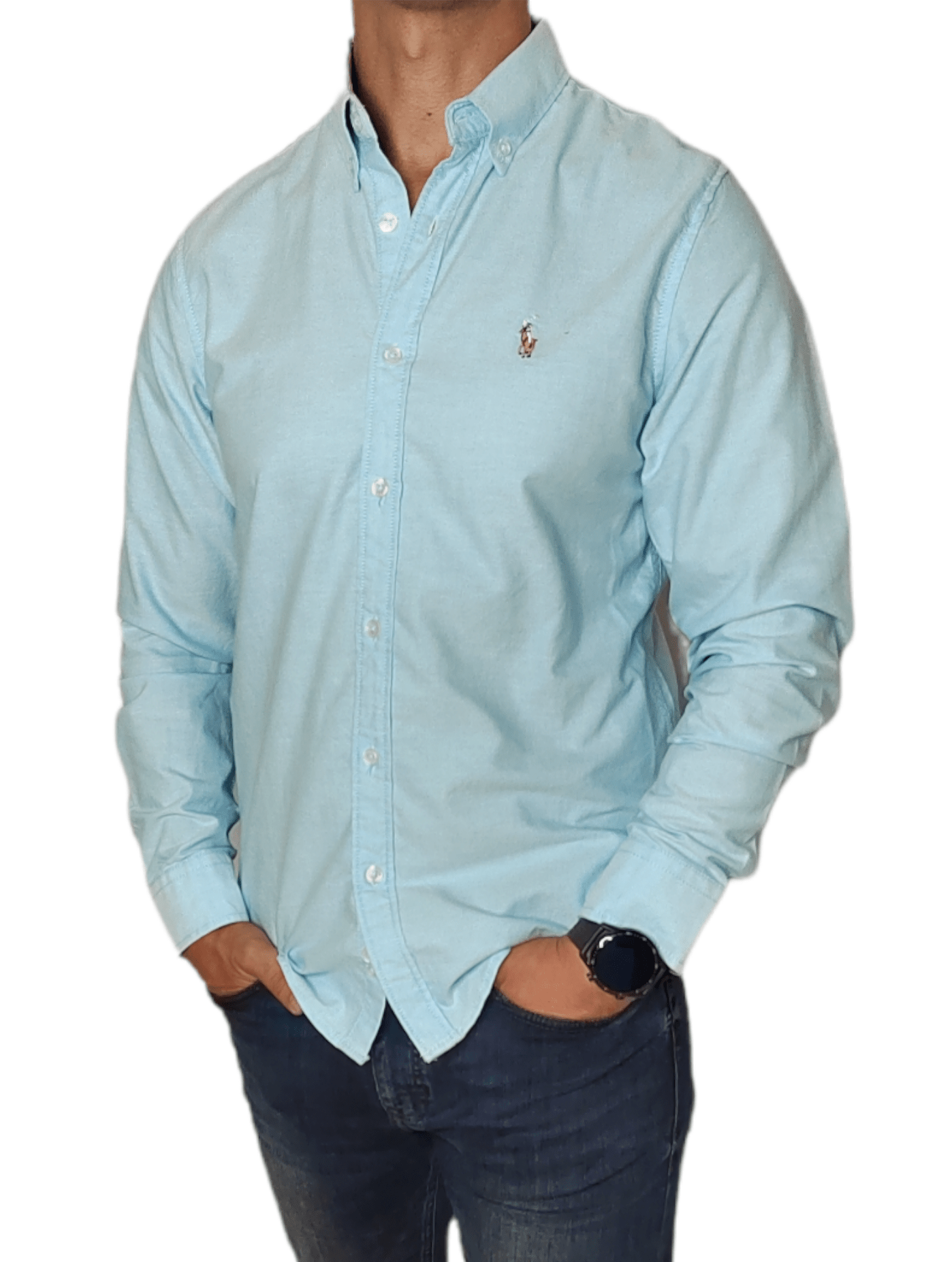 ElOutlet - Men Summer Shirts Men (local Polo) Shirt (Slim-Fit) - Light Blue