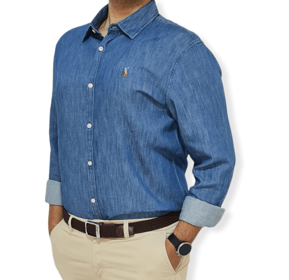 ElOutlet - Men Summer Shirts Men's Shirt - Jeans Blue