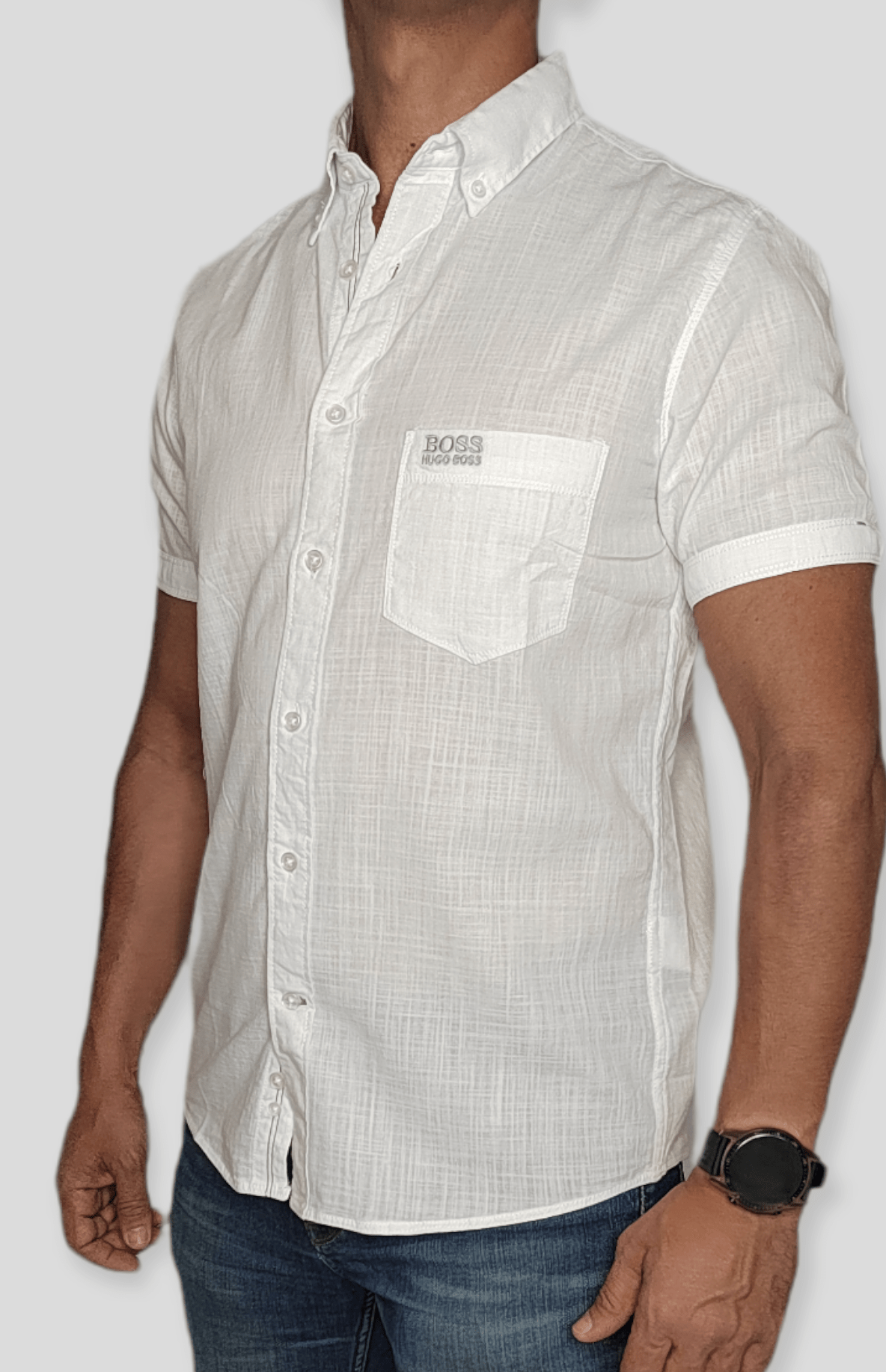 ElOutlet - Men Summer Shirts Men Shirt (Slim-Fit) - White