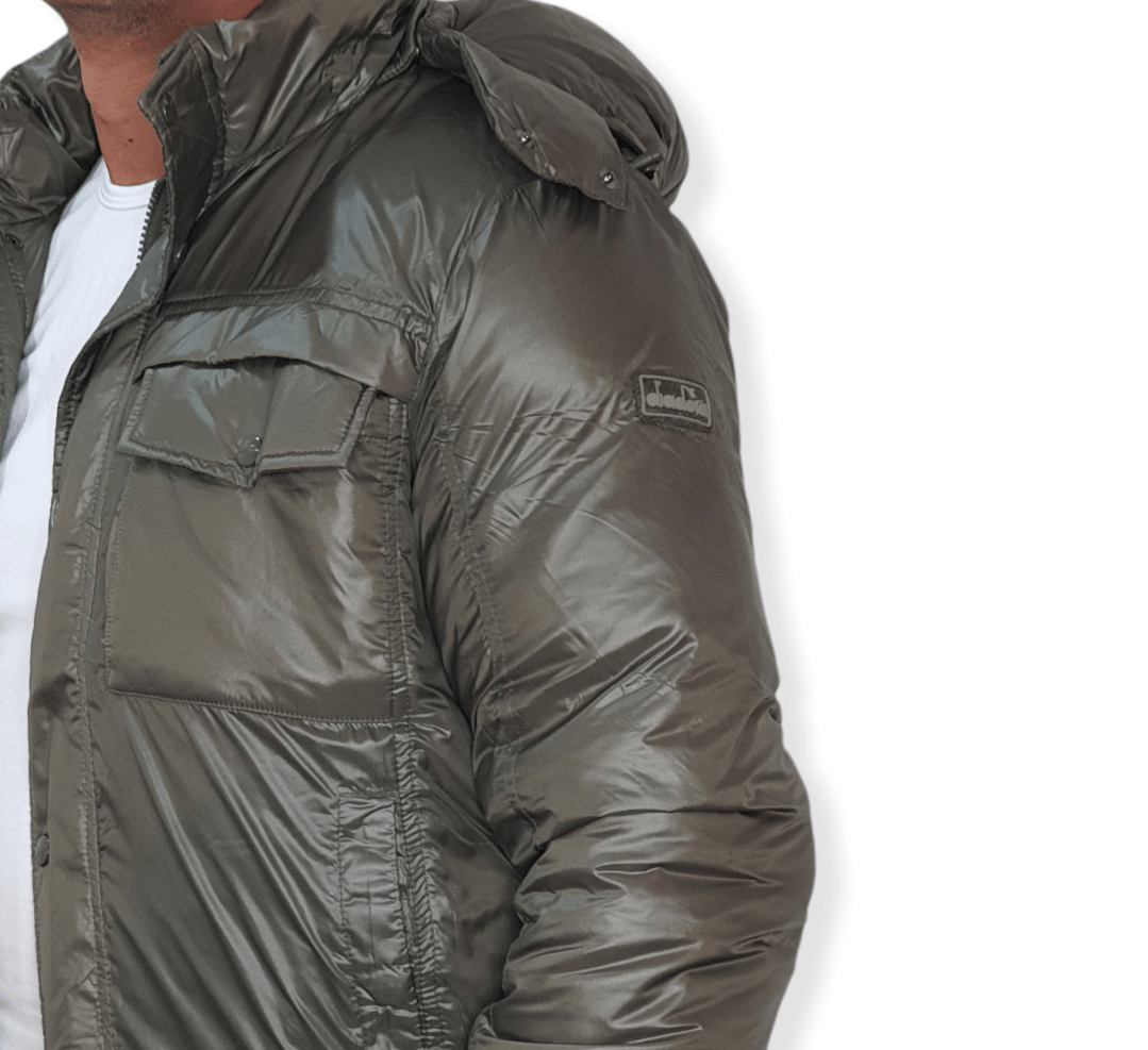 ElOutlet Men Sweaters Men's Puffer Sweater - Olive Green