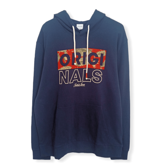 ElOutlet Men Sweatshirt 2XL Men J&J Sweatshirt with Hoodie - Dark Blue2