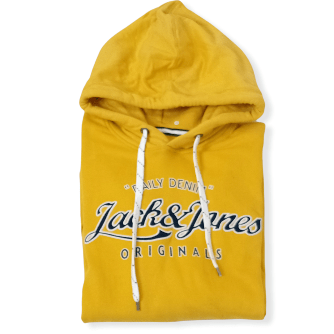 ElOutlet Men Sweatshirt 2XL Men J&J Sweatshirt with Hoodie - Yellow