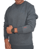 ElOutlet Men Sweatshirt Diverse Round Collar Sweatshirt - Dark Grey