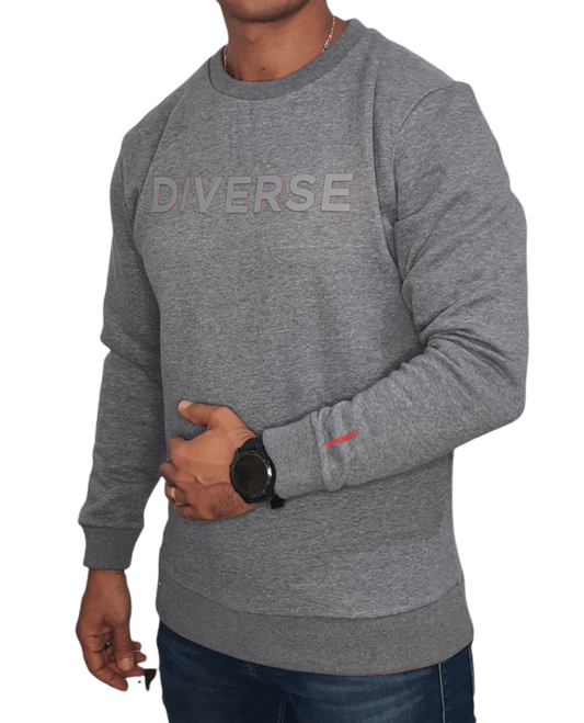 ElOutlet Men Sweatshirt Diverse Round Collar Sweatshirt - Grey
