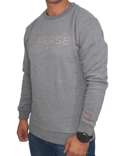 ElOutlet Men Sweatshirt Diverse Round Collar Sweatshirt - Grey