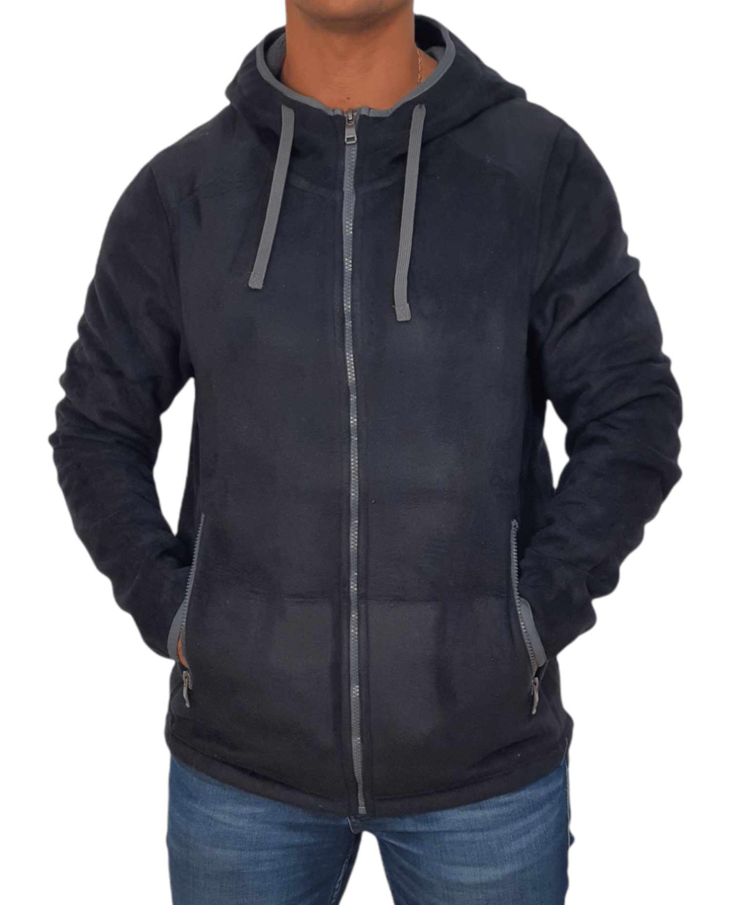 ElOutlet Men Sweatshirt FleeceShirt High-Collar - Black