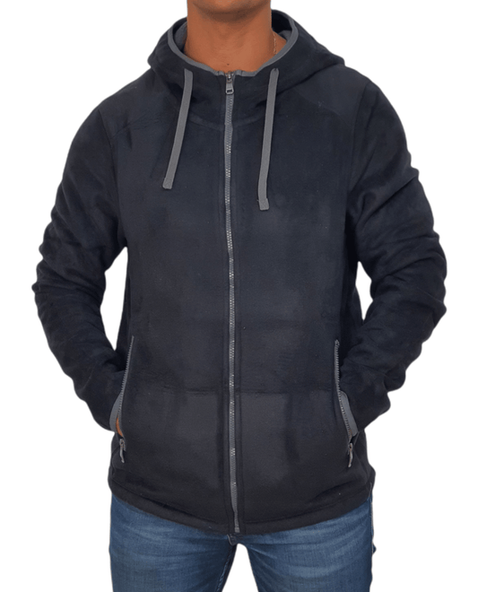ElOutlet Men Sweatshirt FleeceShirt High-Collar - Black