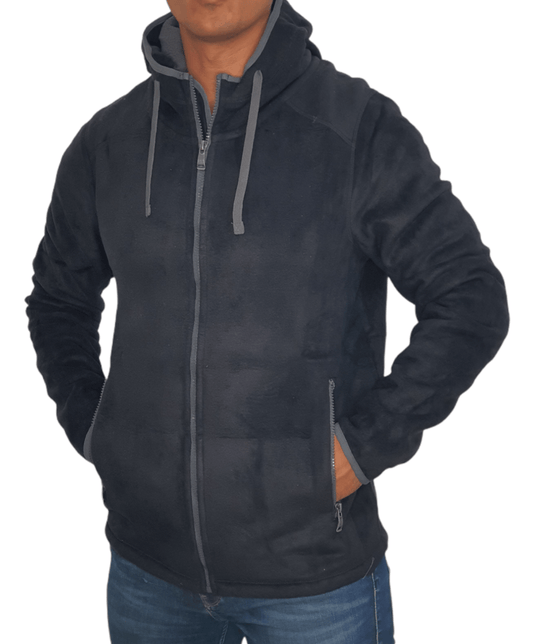 ElOutlet Men Sweatshirt FleeceShirt High-Collar - Black