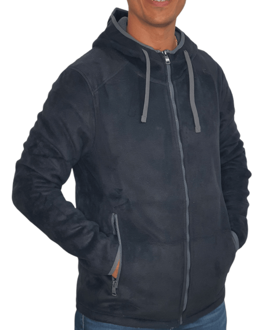 ElOutlet Men Sweatshirt FleeceShirt High-Collar - Black