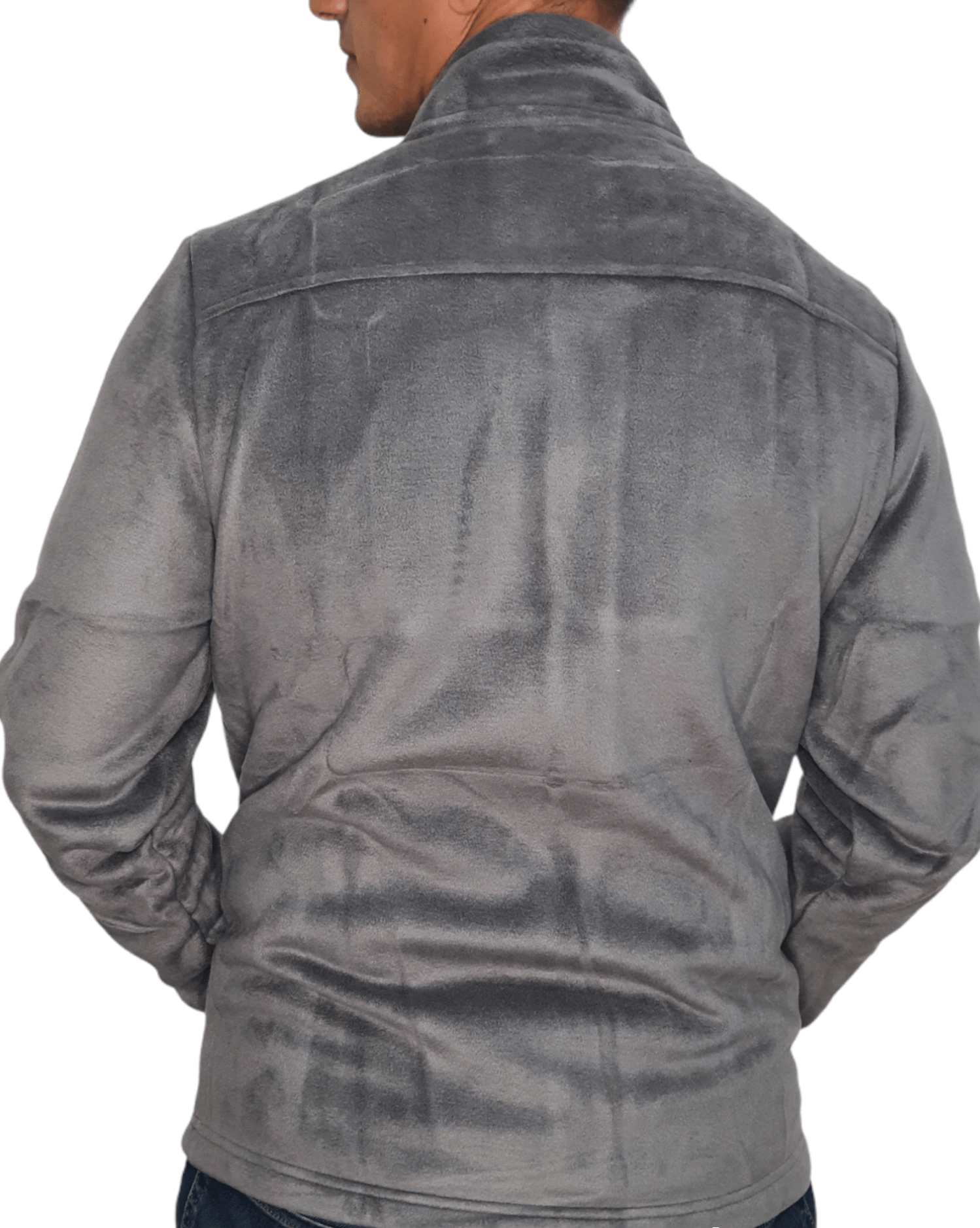 ElOutlet Men Sweatshirt FleeceShirt High-Collar - Grey