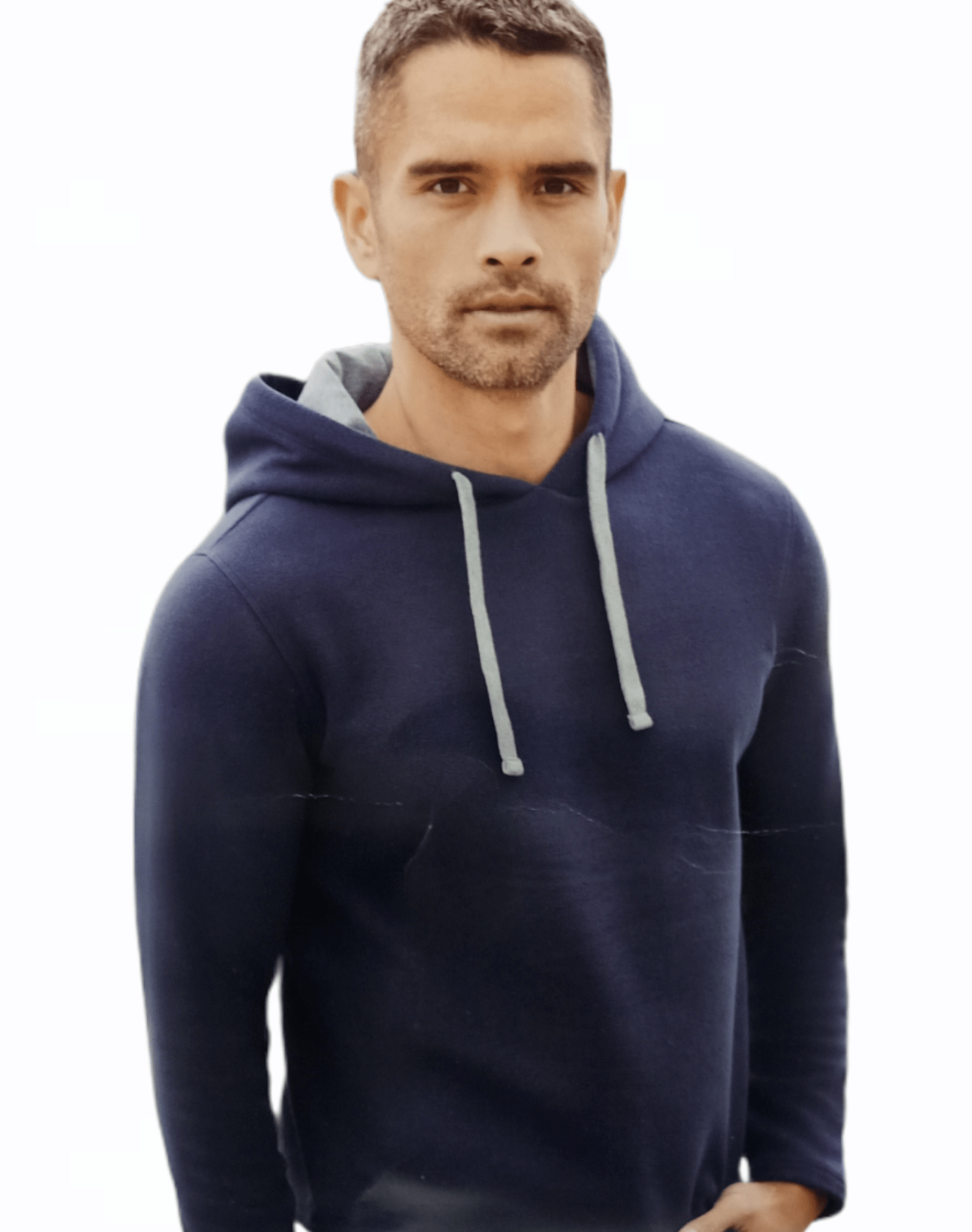 ElOutlet Men Sweatshirt FleeceShirt Hoodie - Blue Black