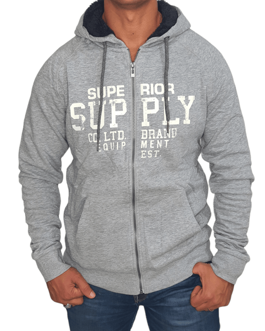 ElOutlet Men Sweatshirt Hoodie Jacket - Grey