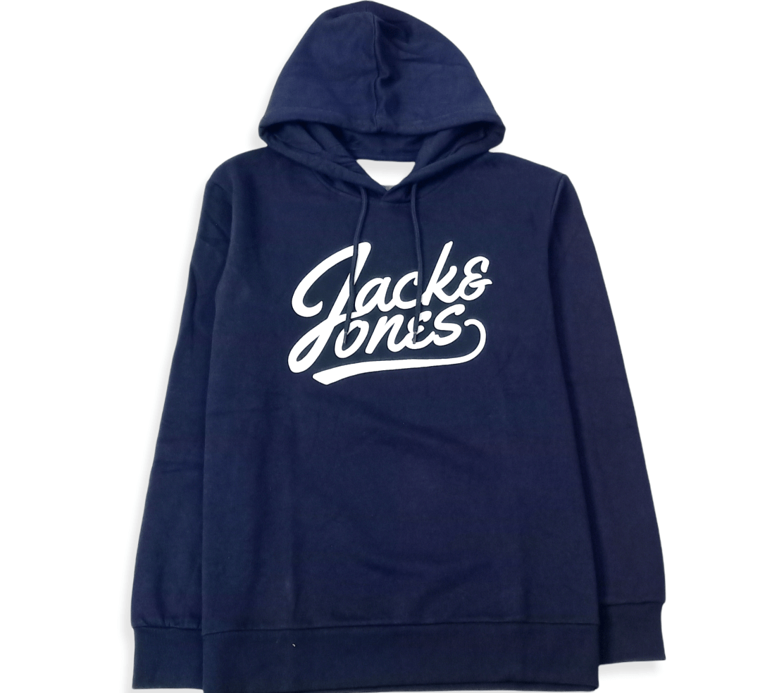 ElOutlet Men Sweatshirt Men J&J Sweatshirt with Hoodie - Dark Blue x White
